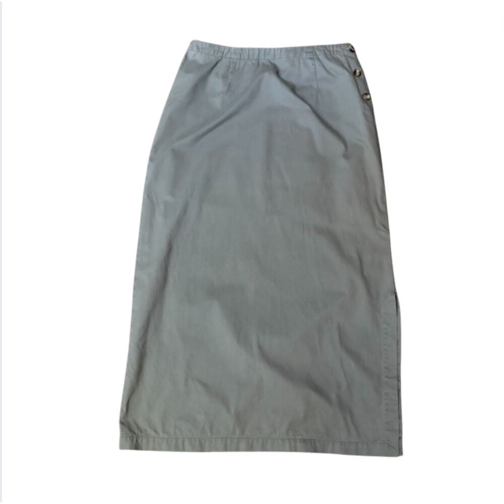 Eddie Bauer Neutral Khaki A-Line 100% Cotton Midi Skirt sz 8 CBK Coded, Tailored